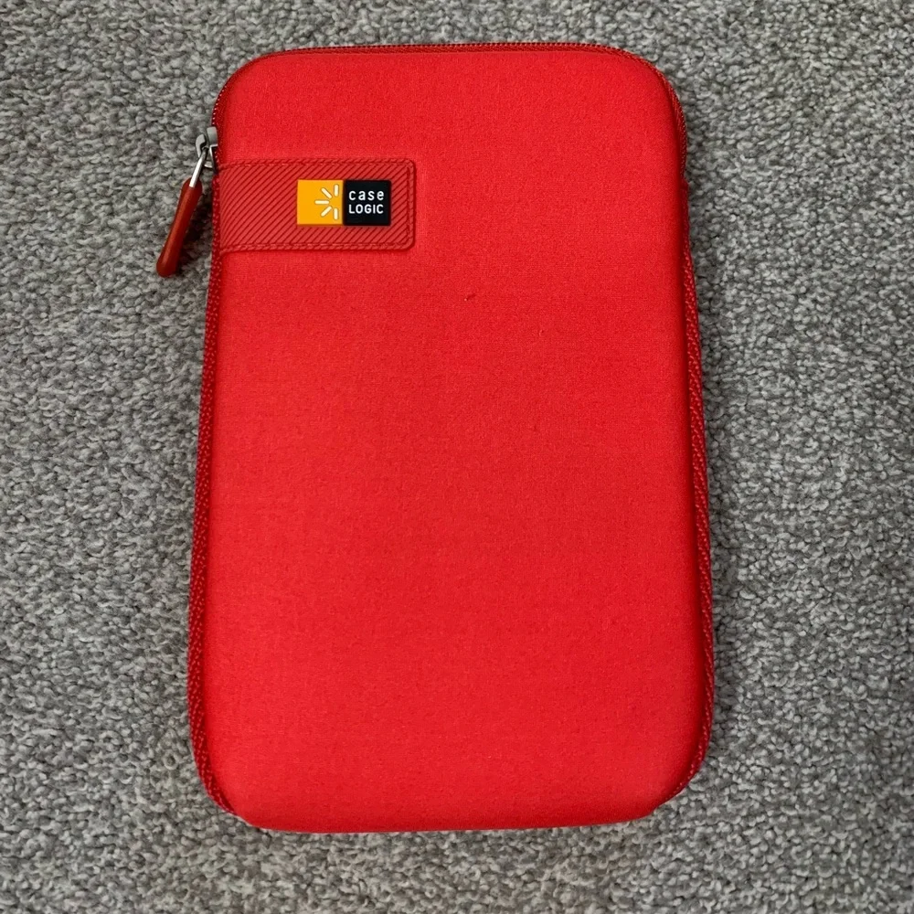 Case logic red foam zippered phone, tablet, hard drive, or eReader sleeve